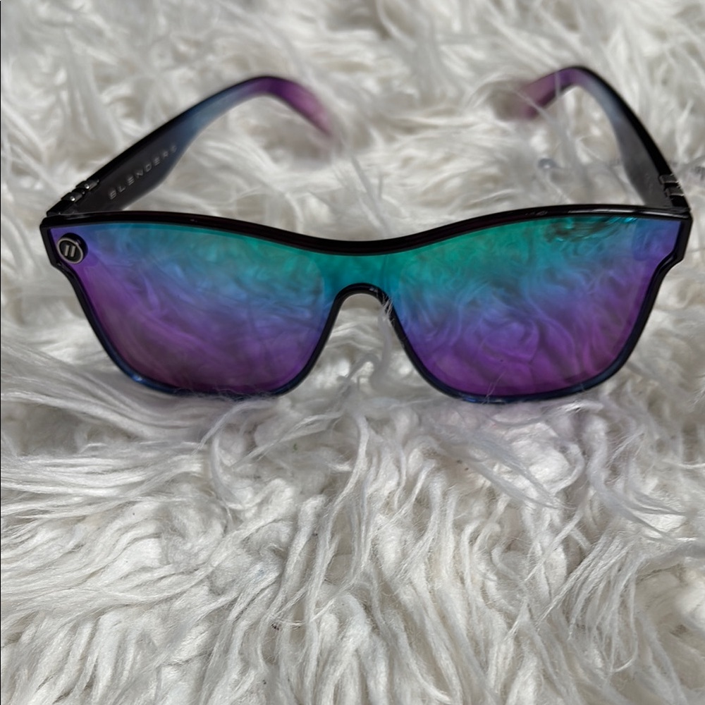 Purple and Green Shield Sunglasses